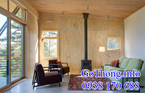 không gian nội thất bằng gỗ thông